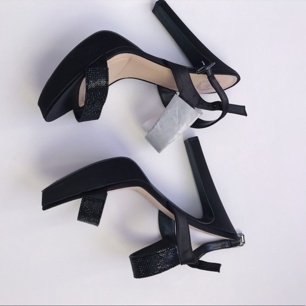 NIB Black Strap Heels size 10